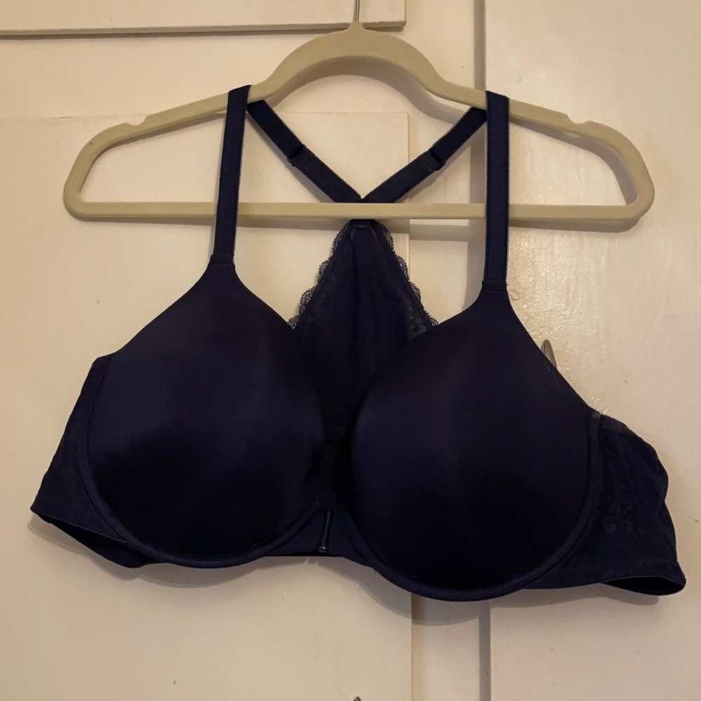 NAVY MICROFIBER LINED RACERBACK T-SHIRT BRA